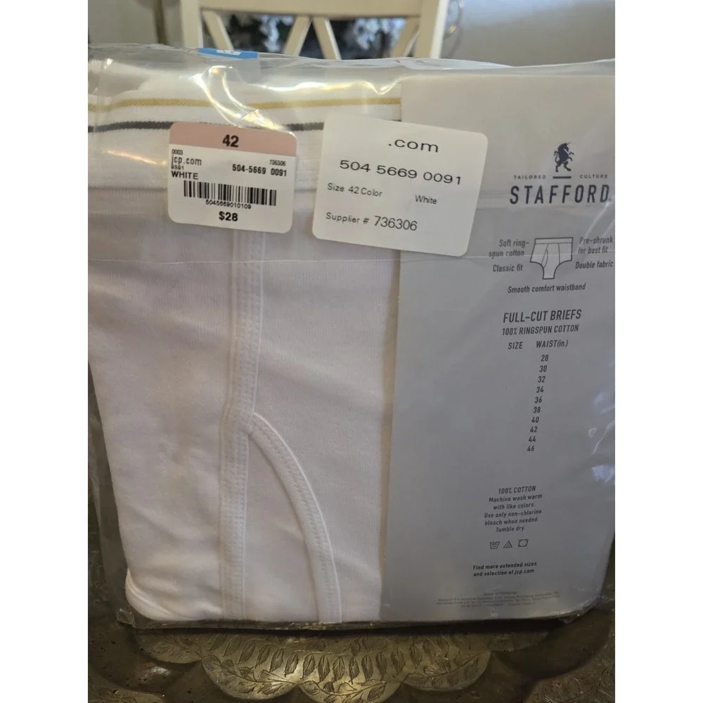 Mens Stafford Full Cut Briefs 42